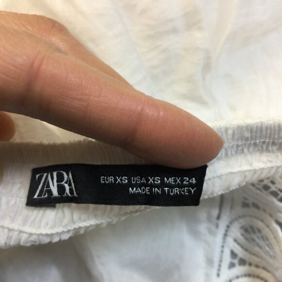 Zara Strappy Guipure Maxi Lace Dress XS Womans White V-neck Low Back Beach Boho - Picture 10 of 14